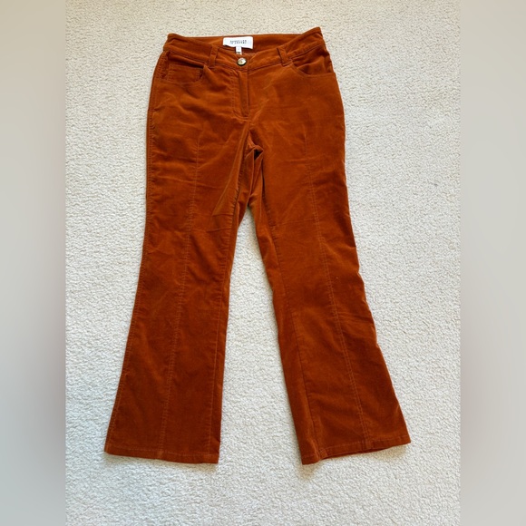 10 Crosby Derek Lam Pants - Derek Lam 10 Crosby dusty orange paprika velour flare ankle pants, sz 2